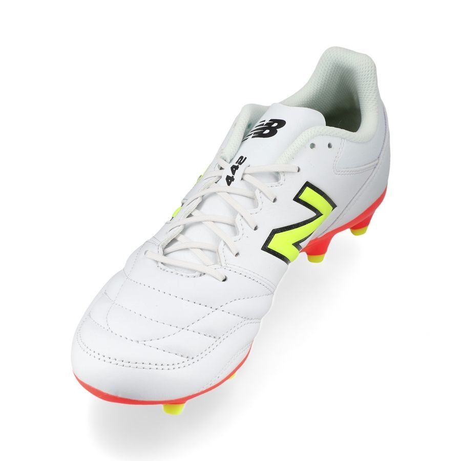 New Balance 442 V2 Team FG Flash Point - Blanc/Vert/Noir