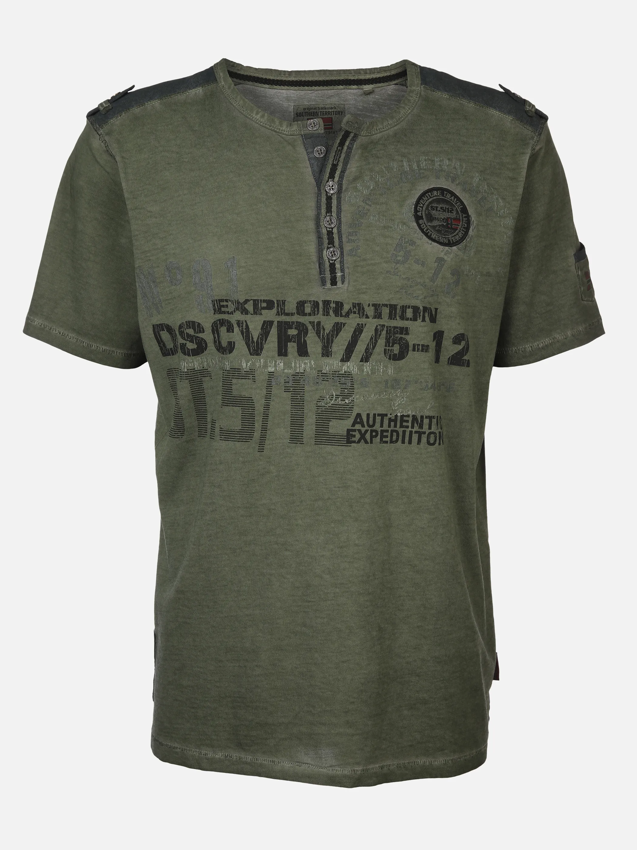 Herren Henleyshirt mit Frontprint