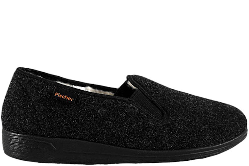 FISCHER MARKENSCHUH HJEMMESKO I 100% MØRKEGRÅ ULD