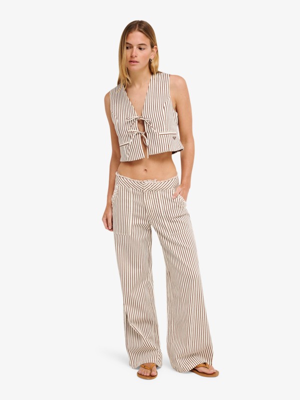 Rough Around Edges Pantalon à rayures Noir Femme