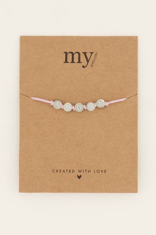 Souvenir roze armband amour