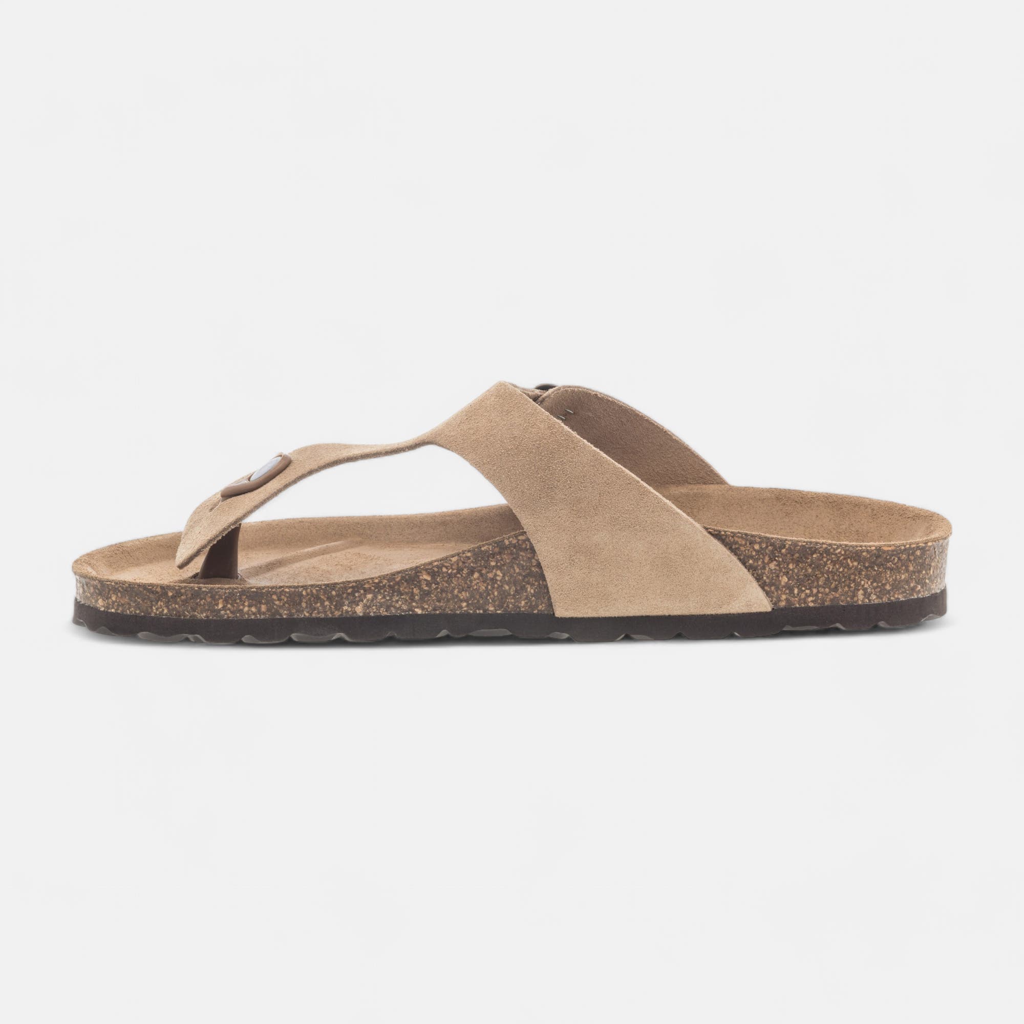 Mules semelle liège Homme en cuir beige