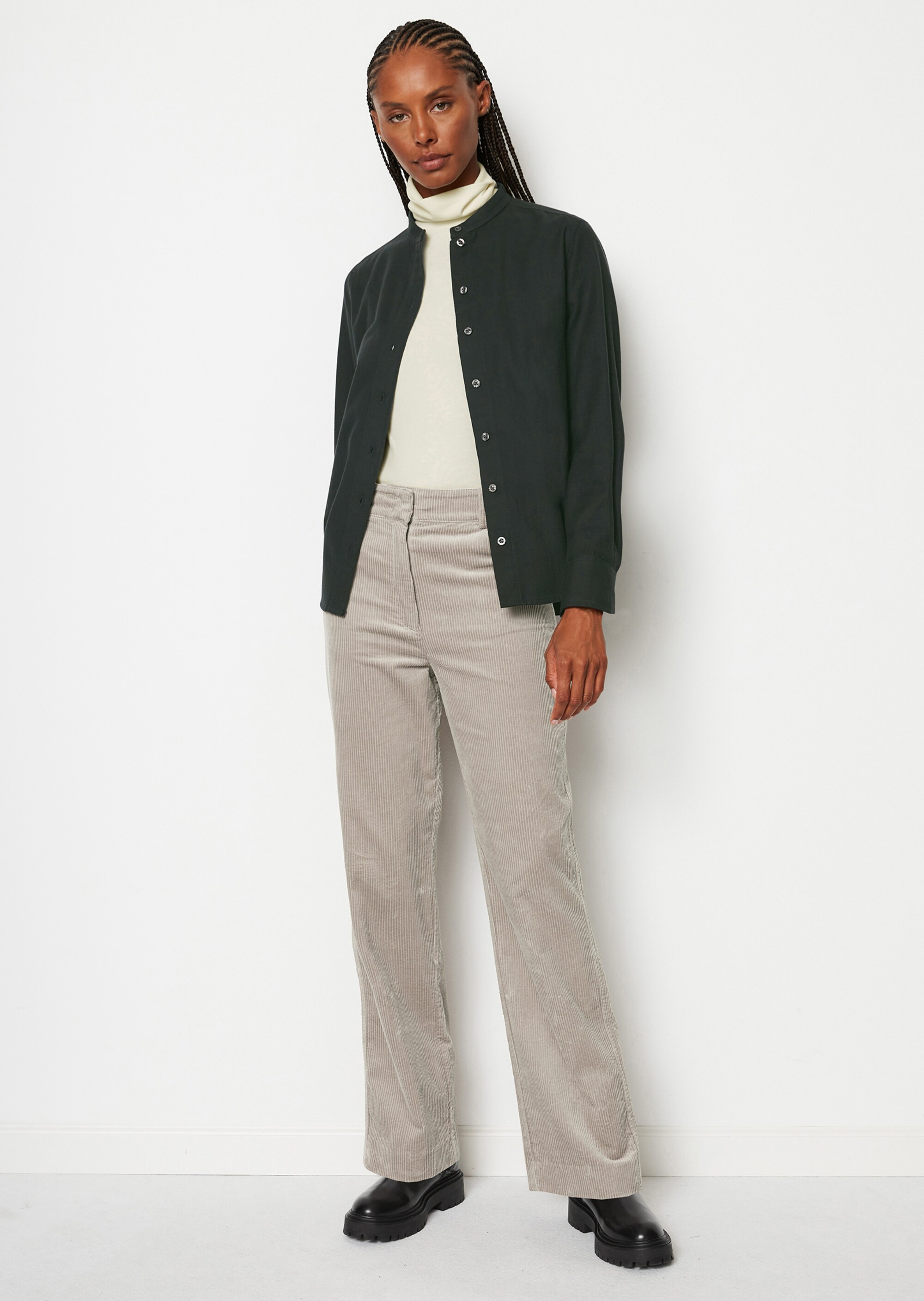 Flanell-Langarm-Bluseaus softer Herringbone-Qualität