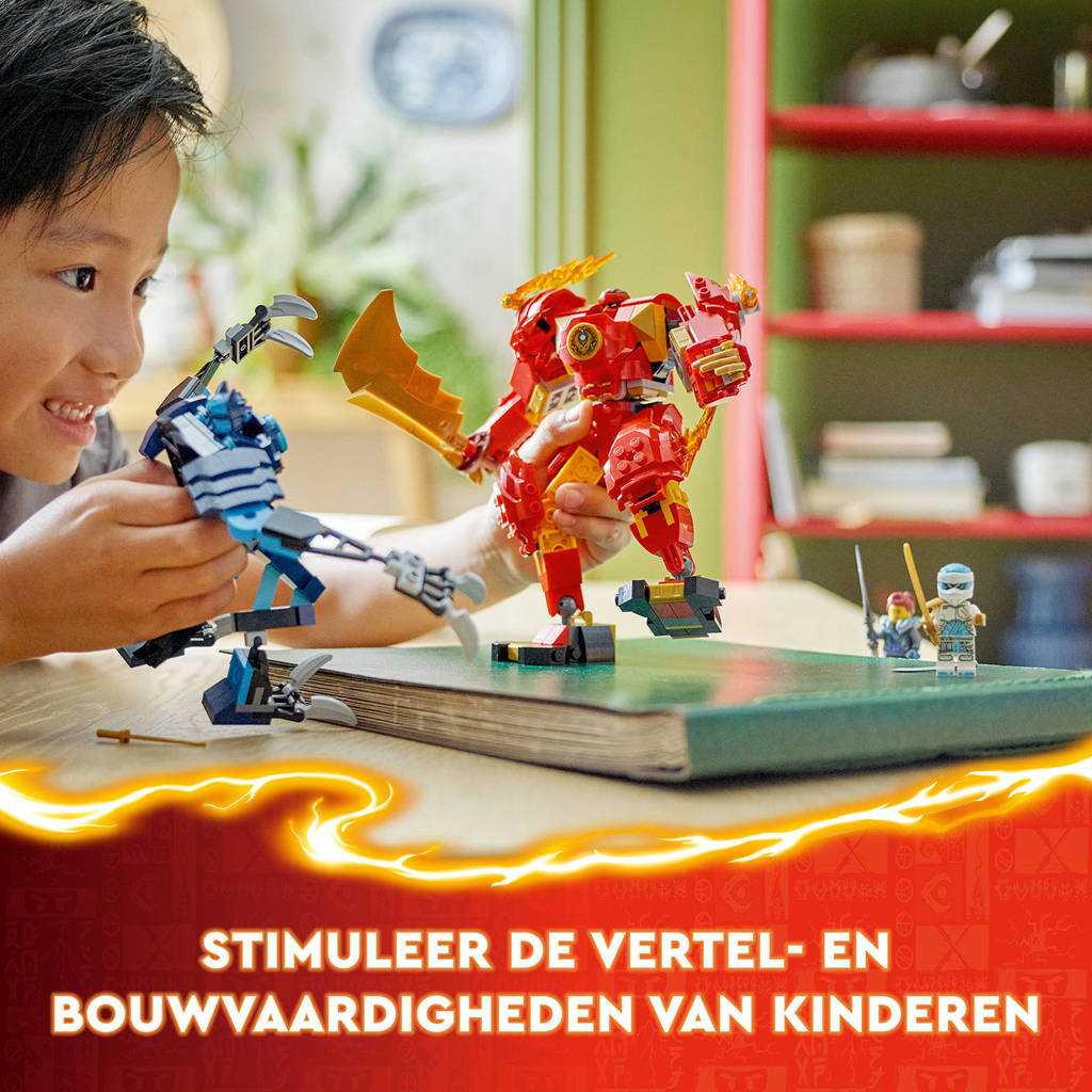 Nog niet gebouwdKai's elementaire vuurmecha Actiefiguur Speelgoed voor Rollenspellen 71808