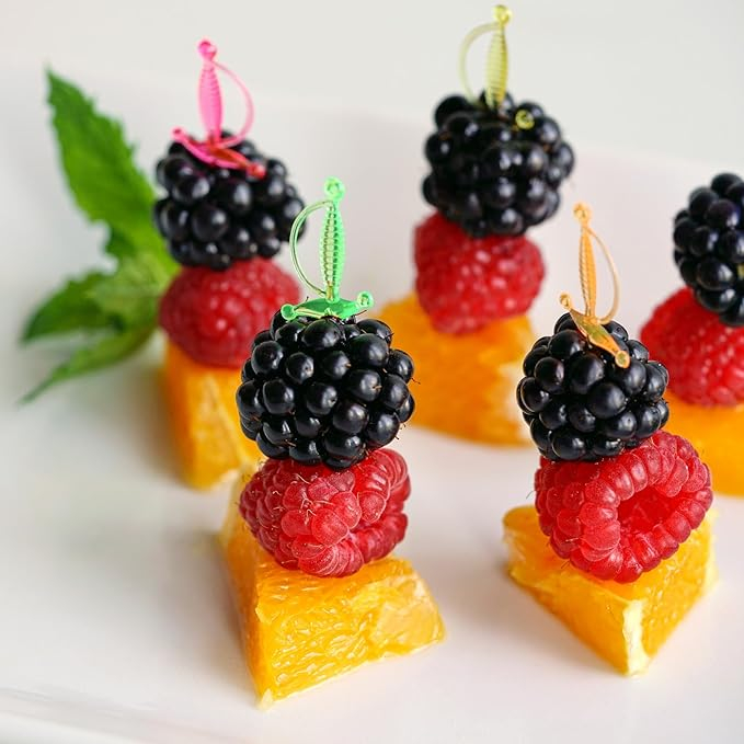 (90er Set) Cocktail Sticks Fingerfood Party Spiesse Deko Frucht Zahnstocher - Schwert
