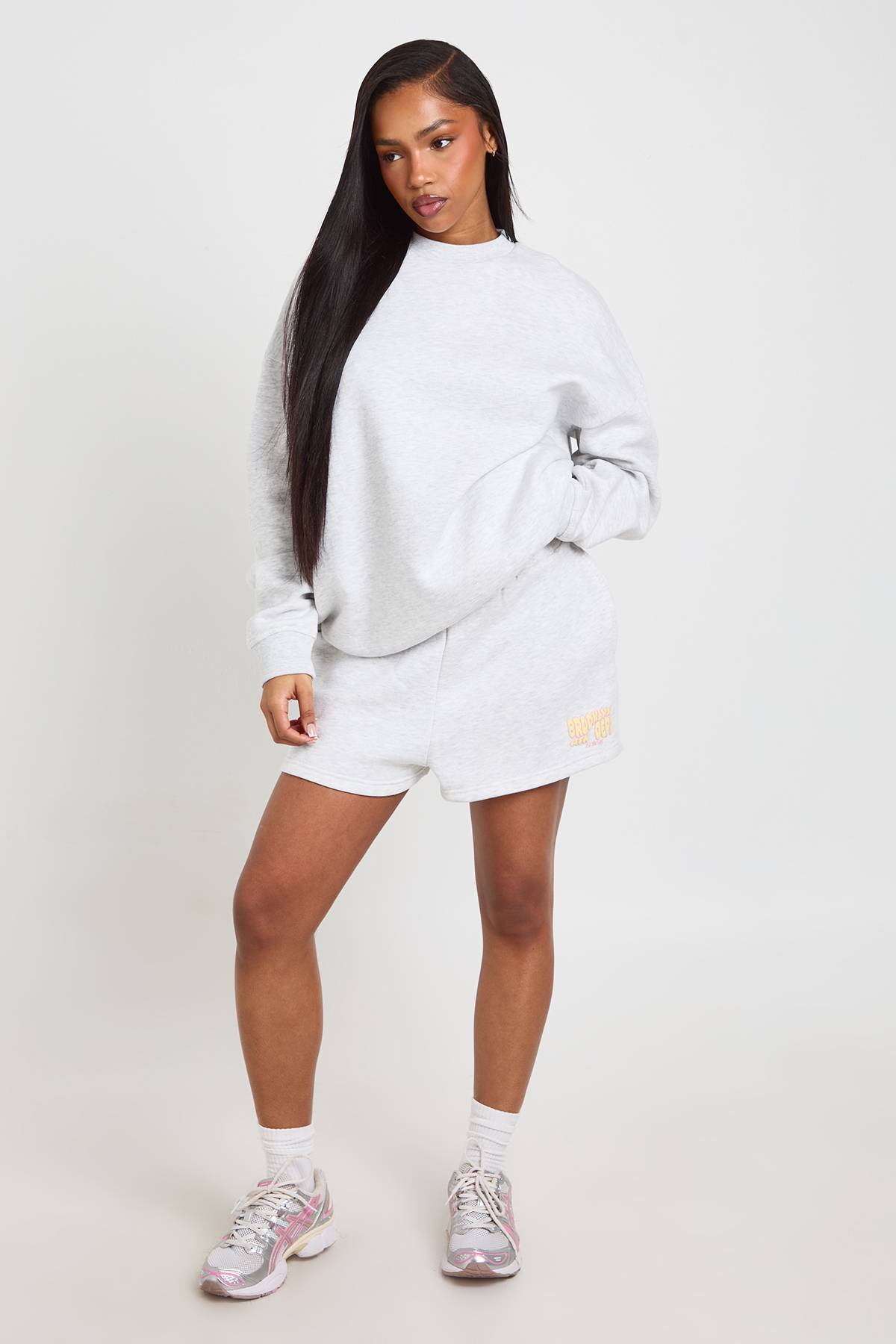 boohoo Ensemble Survêtement Sweat Et Short Impression Synthétiqueff Brooklyn Ath Dept