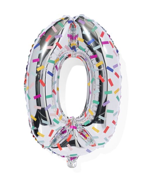 ballon alu chiffre 0 confetti XL