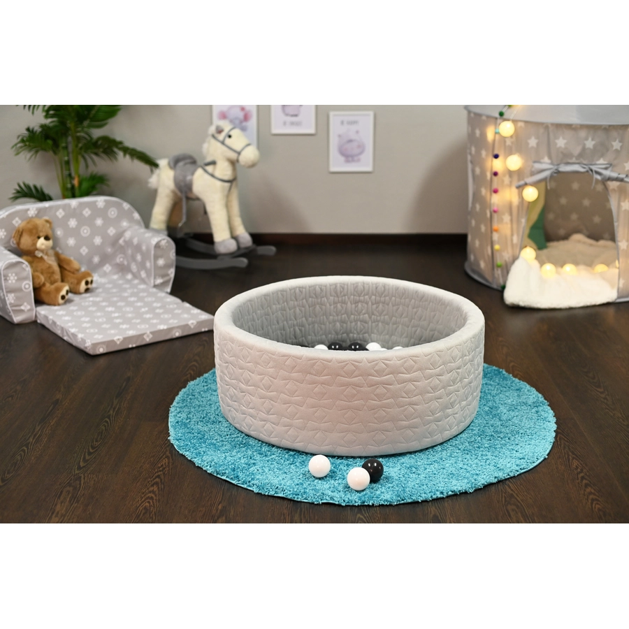 knorr toys® Bällebad soft - Cosy geo grey - 100 balls greycreme grau
