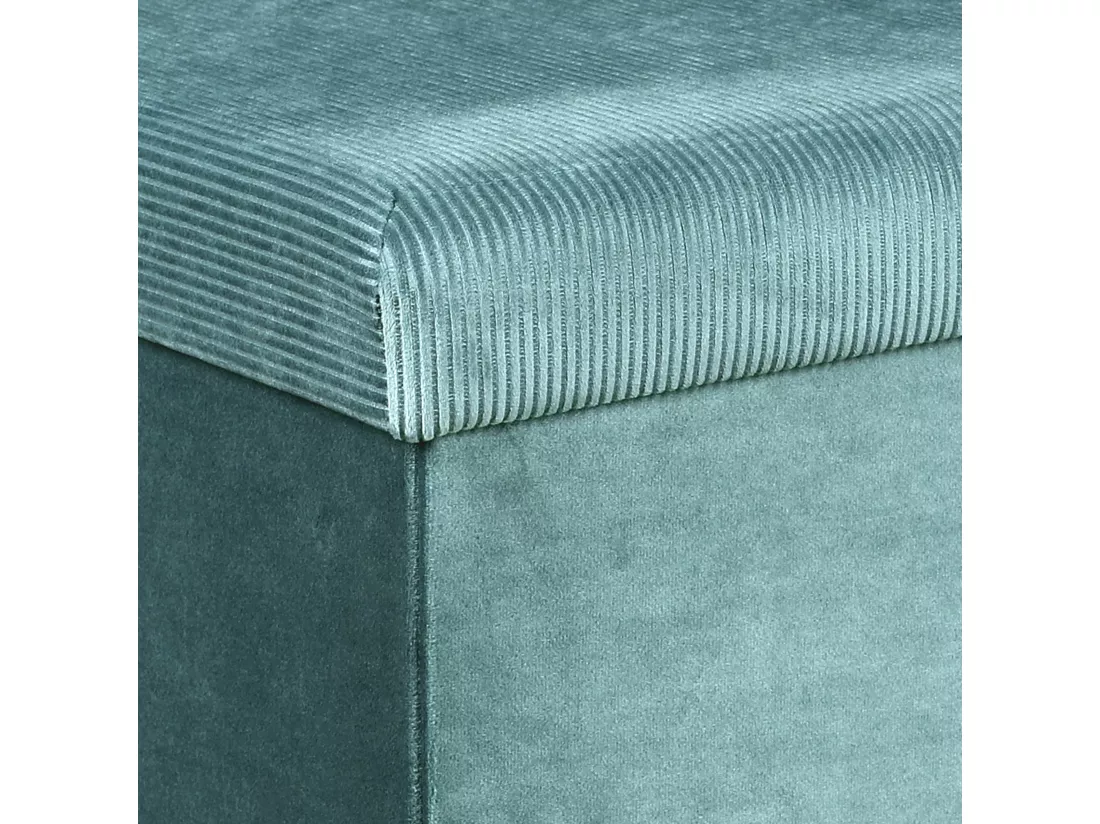 Coffre Banc Pliable Velours Cotele Giulia Bleu