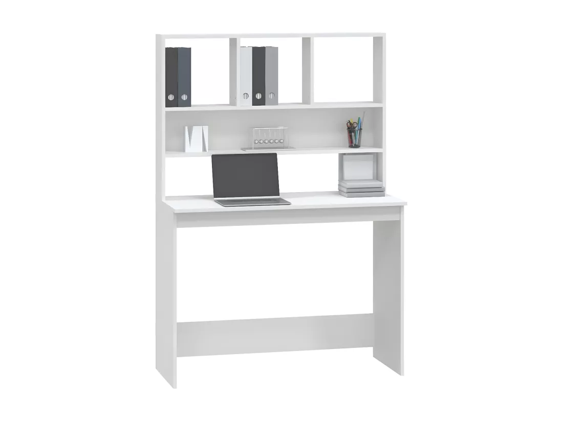 Bureau avec étagères Blanc 102x45x148 cm Bois d'ingénierie