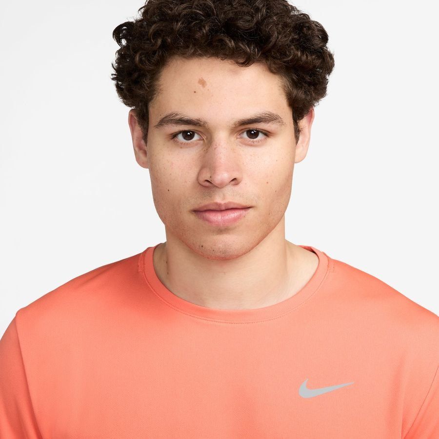Nike Haut Running Dri-FIT UV Miler Manches Longues - Orange/Argenté
