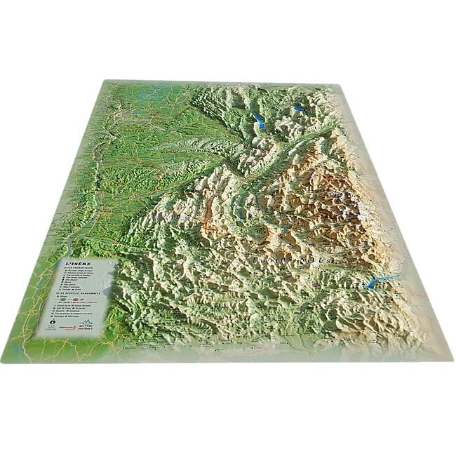 3D MAP - RELIEF ISERE 61X41