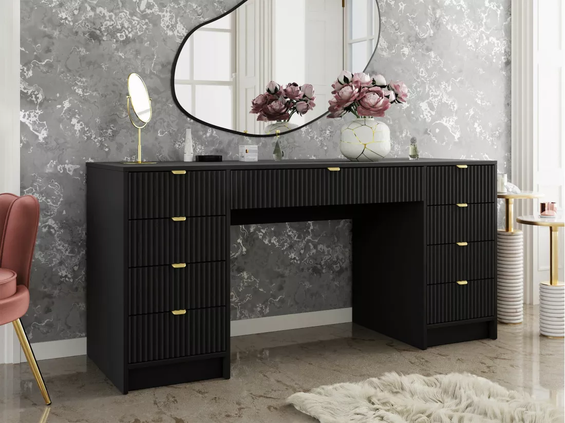 Bureau Comfivo Larmire 110, Avec tiroirs, 76x154x55cm, Noir