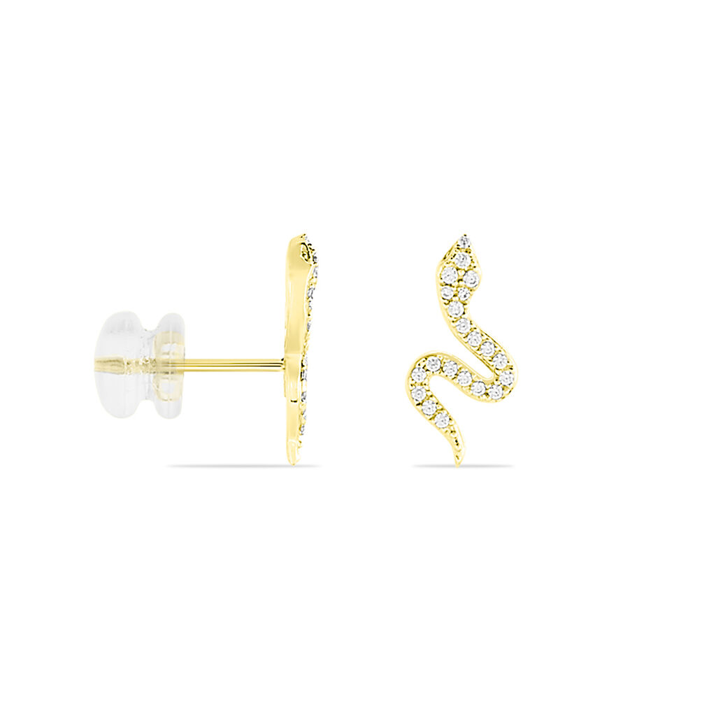 Boucles D'oreilles Pendantes Dorilis Or Jaune Oxyde De Zirconium