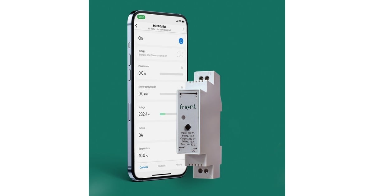 FrientSmart DIN Relay relais  (Lichtgrijs, Zigbee 3.0)