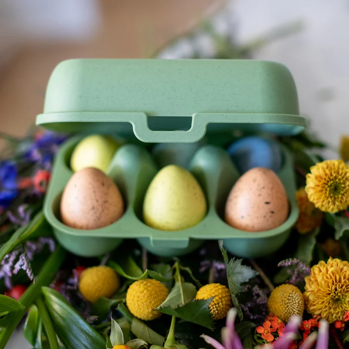 Koziol - Eggs to go Mehrweg Eierbehälter, organic rot