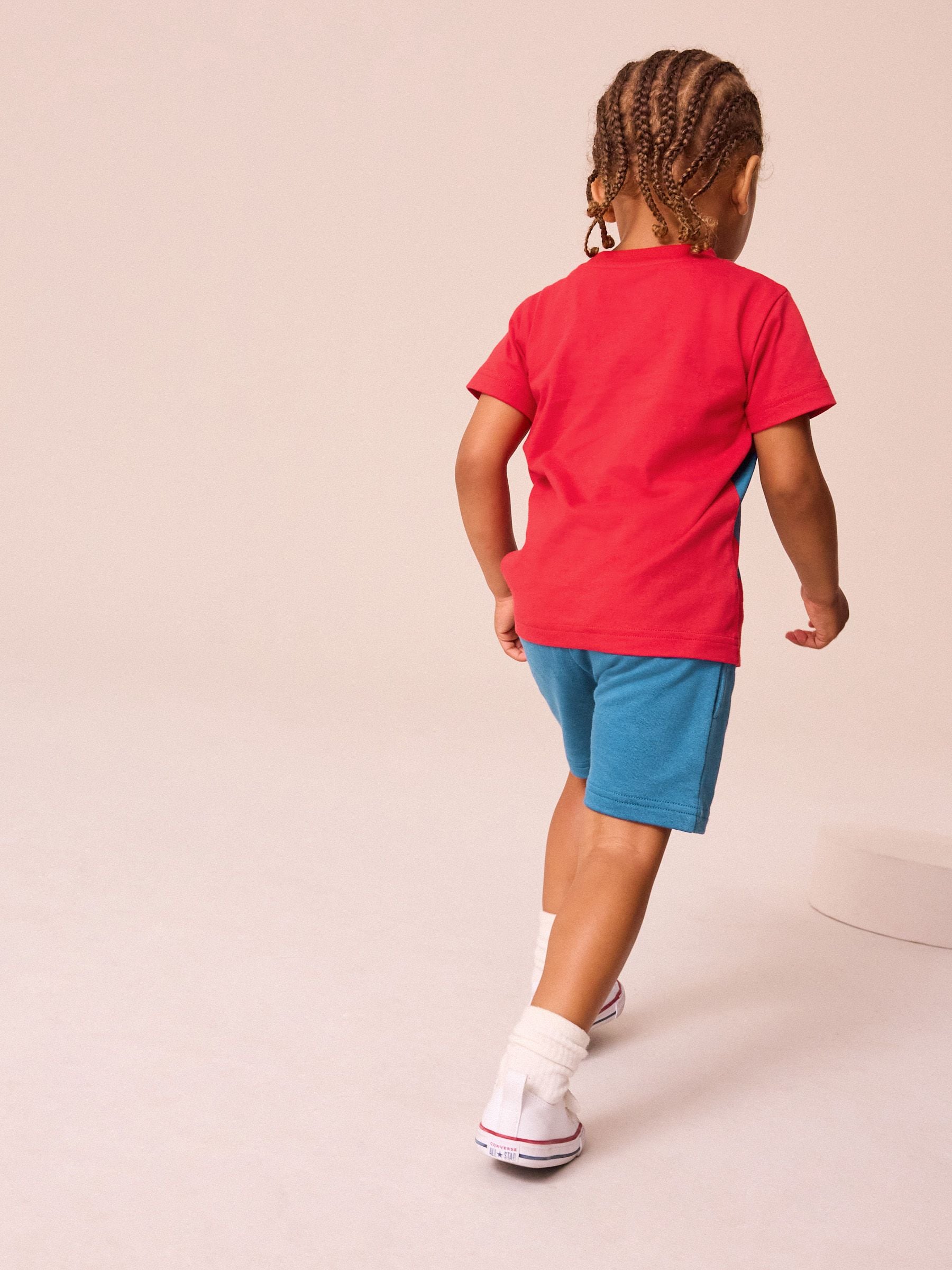 Rood/blauw - Spider-Man T-shirt en shorts set (3mnd -8jr)