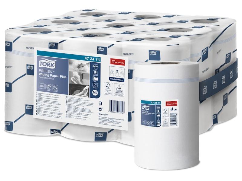 Tork Putztuchrolle Mini Reflex 9 Stück Praktische Rolle mit 2-lagigen Reinigungstüchern aus Papier