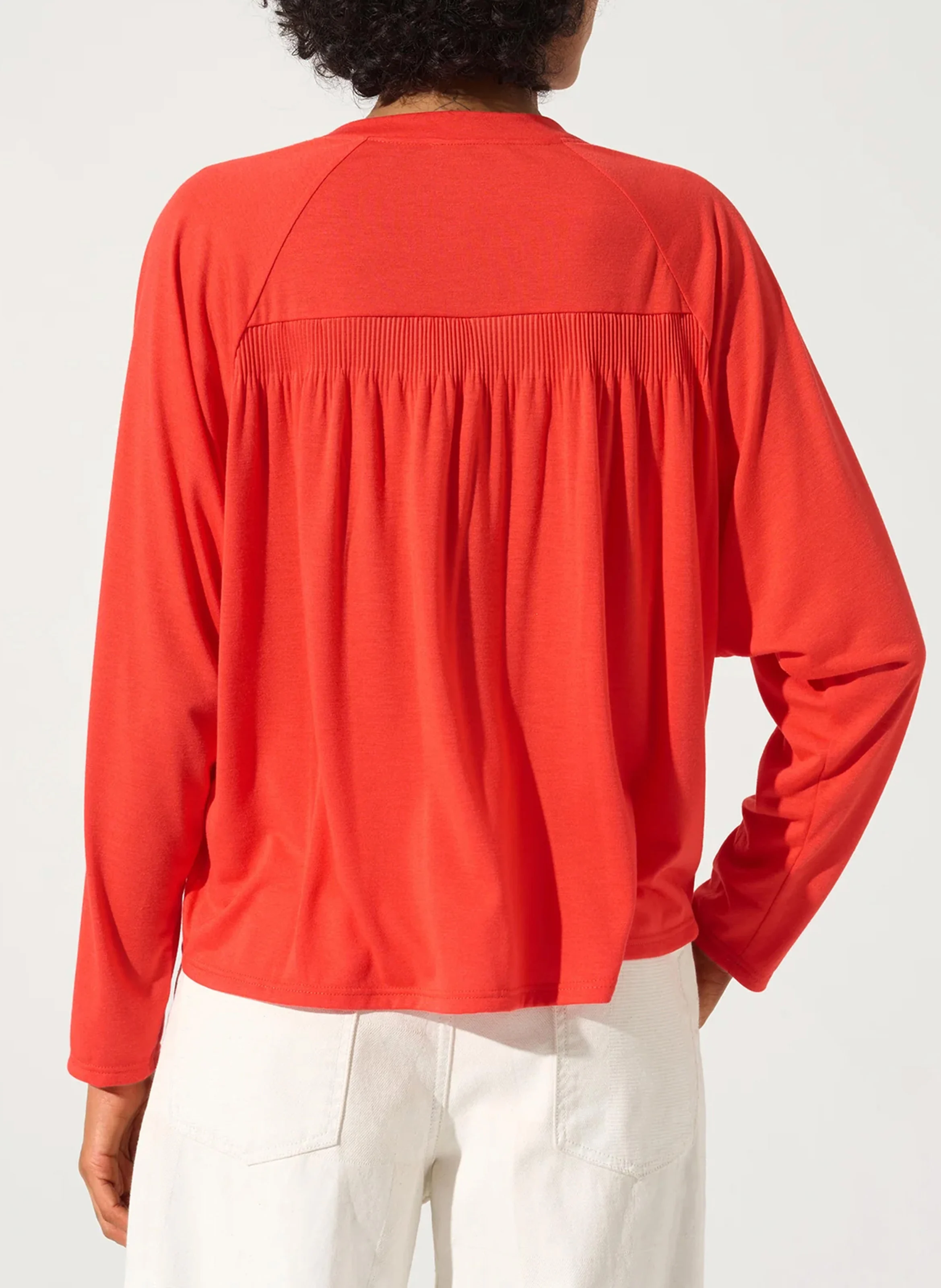 Tee-shirt ample à col V | Rouge