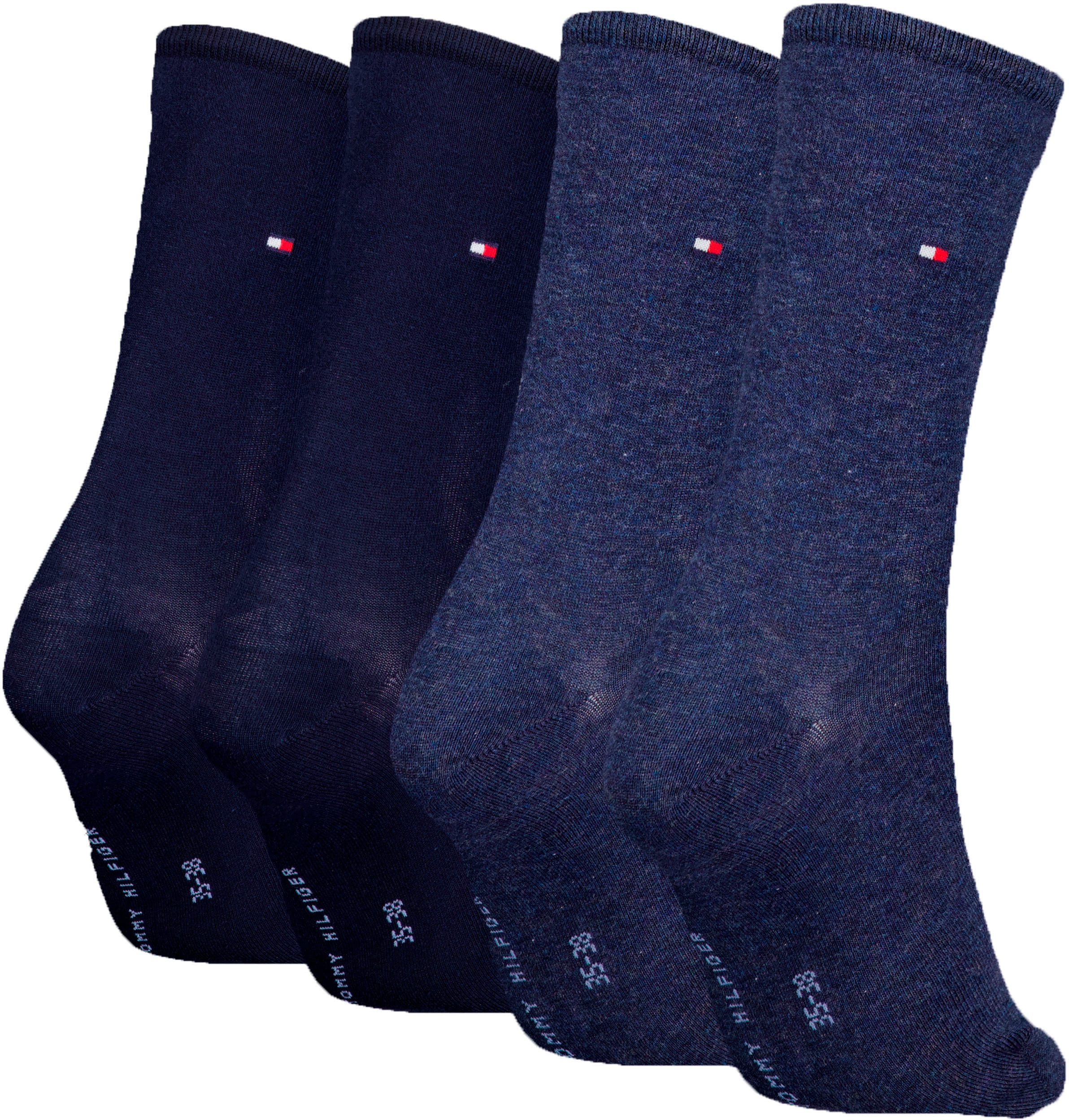 Tommy Hilfiger Socken »TH WOMEN 4P SOCK ECOM« 4 Stk. tlg. mit Logostickerei