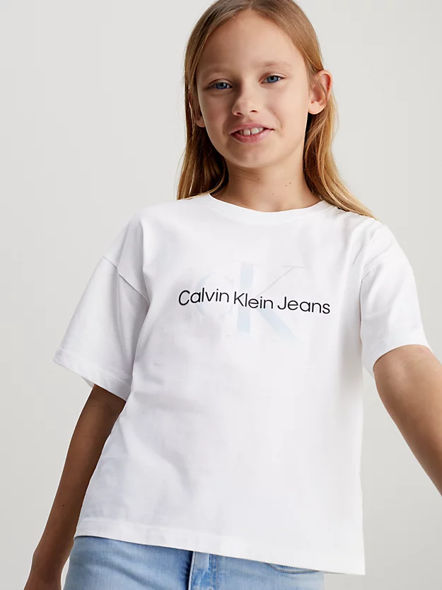 Camiseta com monograma de corte quadrado