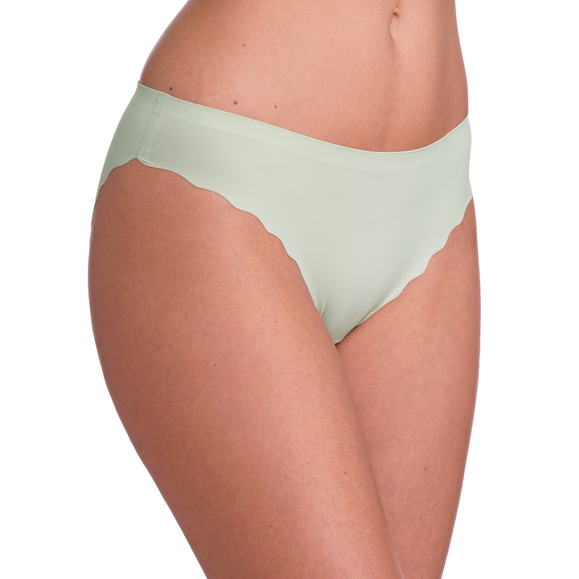 Gina Benotti 2 Damen Seamless-Slips mit Wellenkante zartgrün / rosa