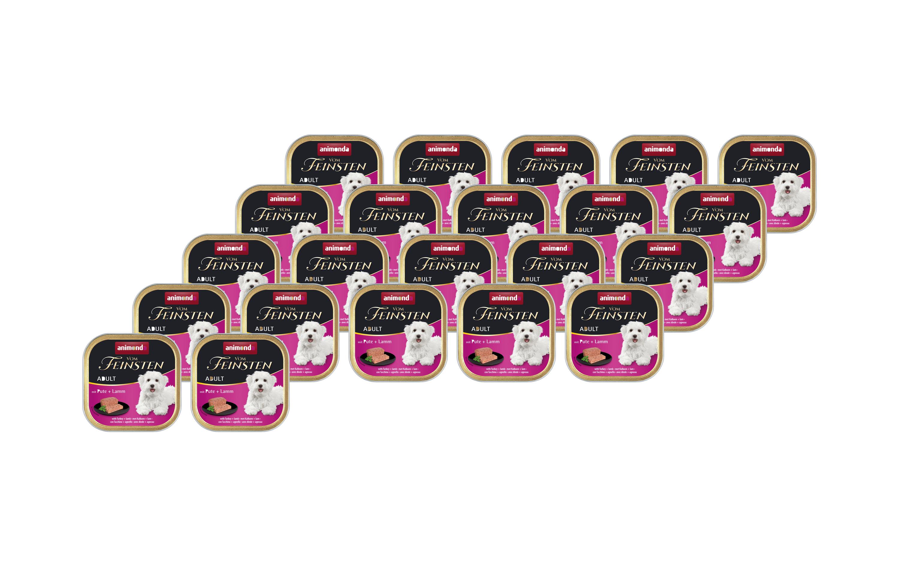 Nassfutter vom Feinsten Pute & Lamm, 22 x 150 g KitAlleinfuttermittel für ausgewachsene Hunde