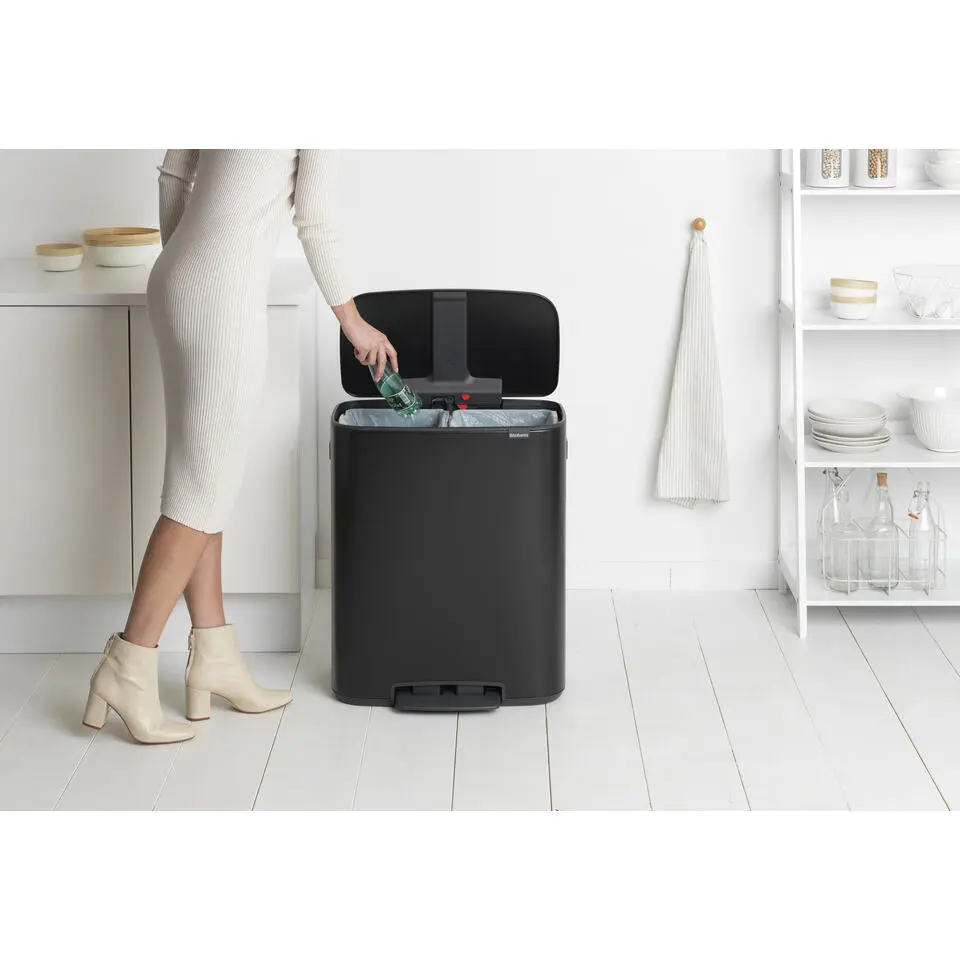 Brabantia Bo Hi Pedaalemmer 2 x 30 liter Matt Black