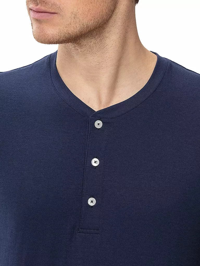 MEY Pyjama Langarmshirt  blau