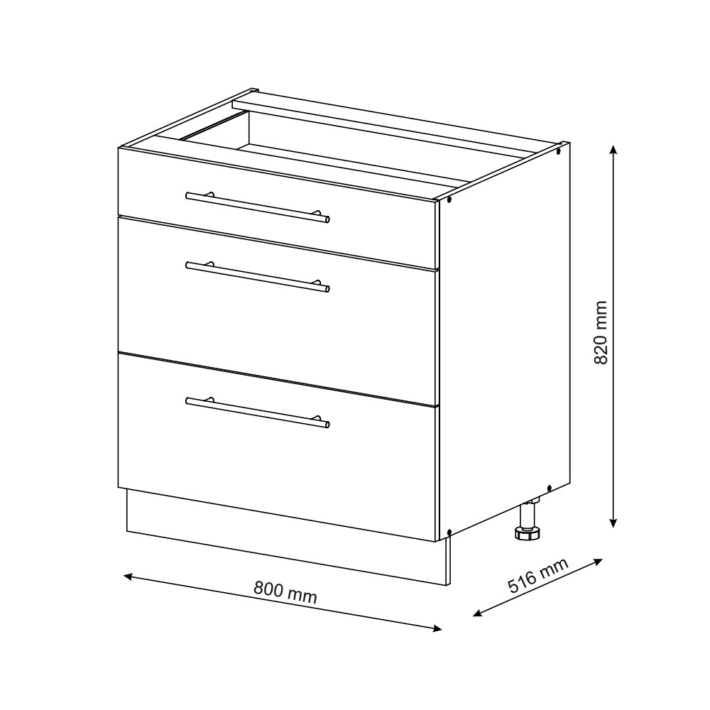 Vicco Schubladenunterschrank Küchenschrank Küchenmöbel Fame-Line Landhaus Weiß 80 cm Küche Einbauküche Drehtür Blende Schublade Küchenunterschrank Küchenzeile