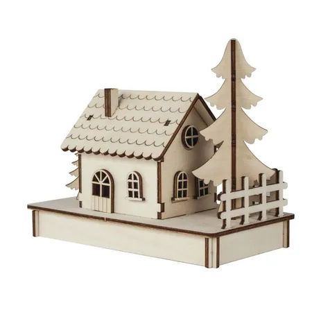 Rayher Holzbausatz Haus 30tlg. 17,5x9,4x14 cm