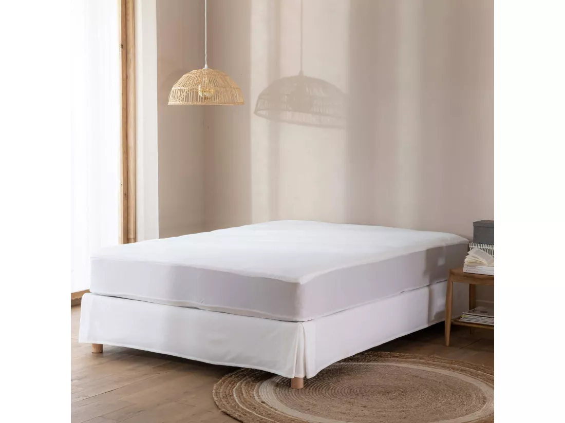 Protège matelas bouclette imperméable - bonnet 27 cm 200x200 - SERENITE
