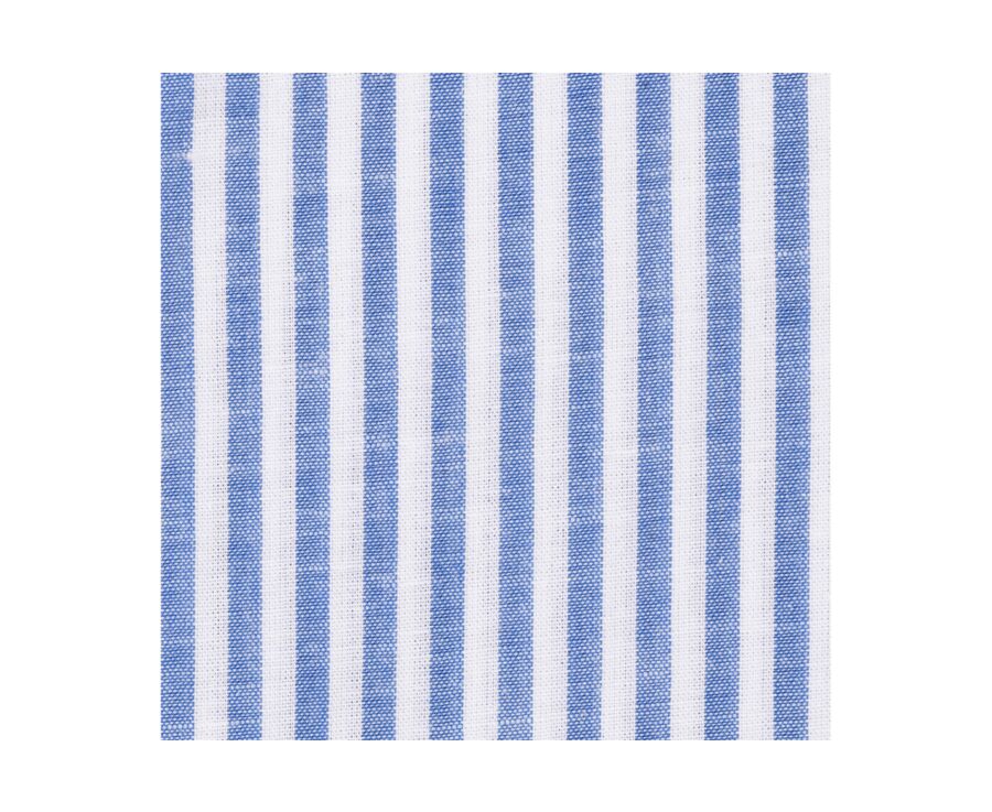 Chemise coton et lin rayures bleues et blanches - EDIBERT