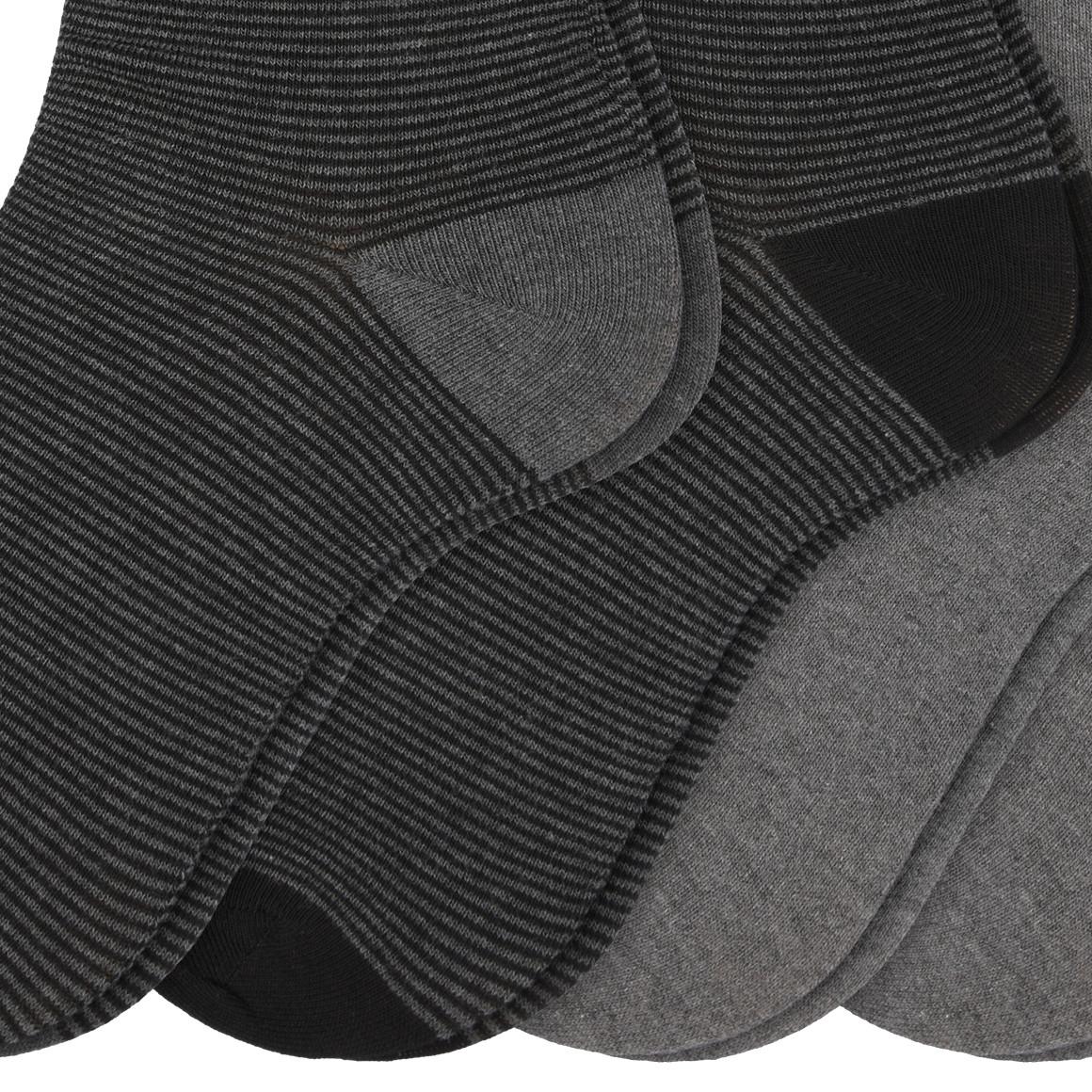 VanVaan 4 Paar Herren Socken im Muster-Mix grau