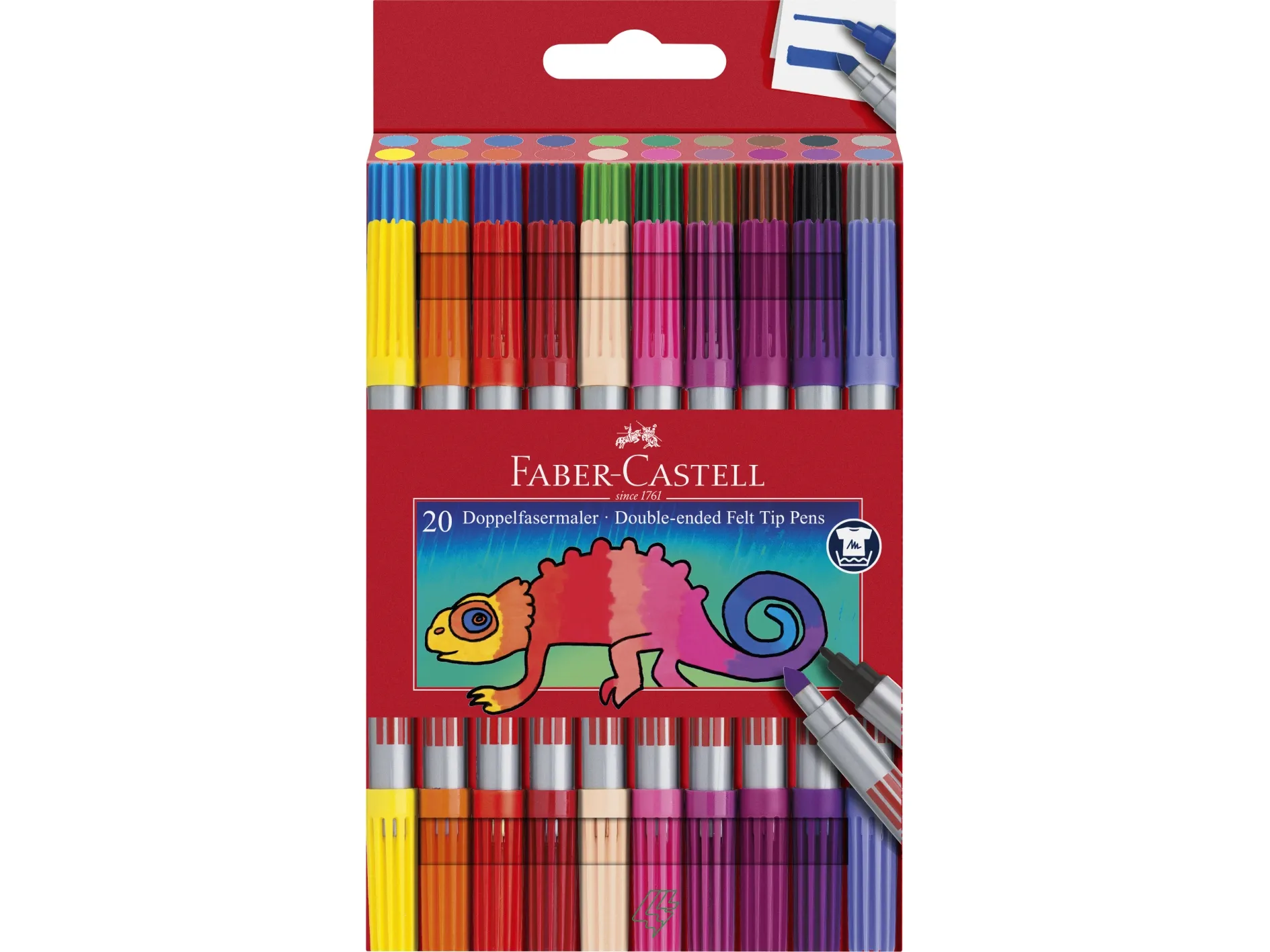 Dobbelttusser Faber-Castell tyk/tynd 20 stk. ass. farver