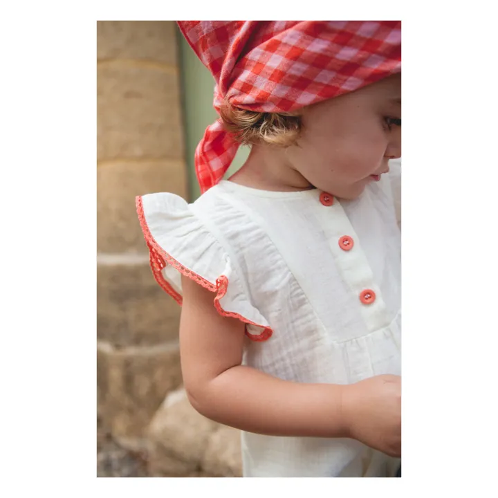 Marlot Paris Barboteuse Isaure Gaze de Coton | Blanc cassé