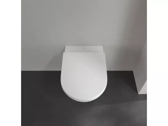 Pack WC Suspendu sans bride VILLEROY & BOCH Subway 3.0 avec abattant frein de chute + Bâti support GROHE + plaque blanche