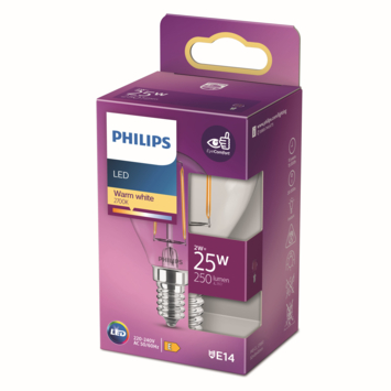 Philips LED kogel E14 25W filament helder niet dimbaar