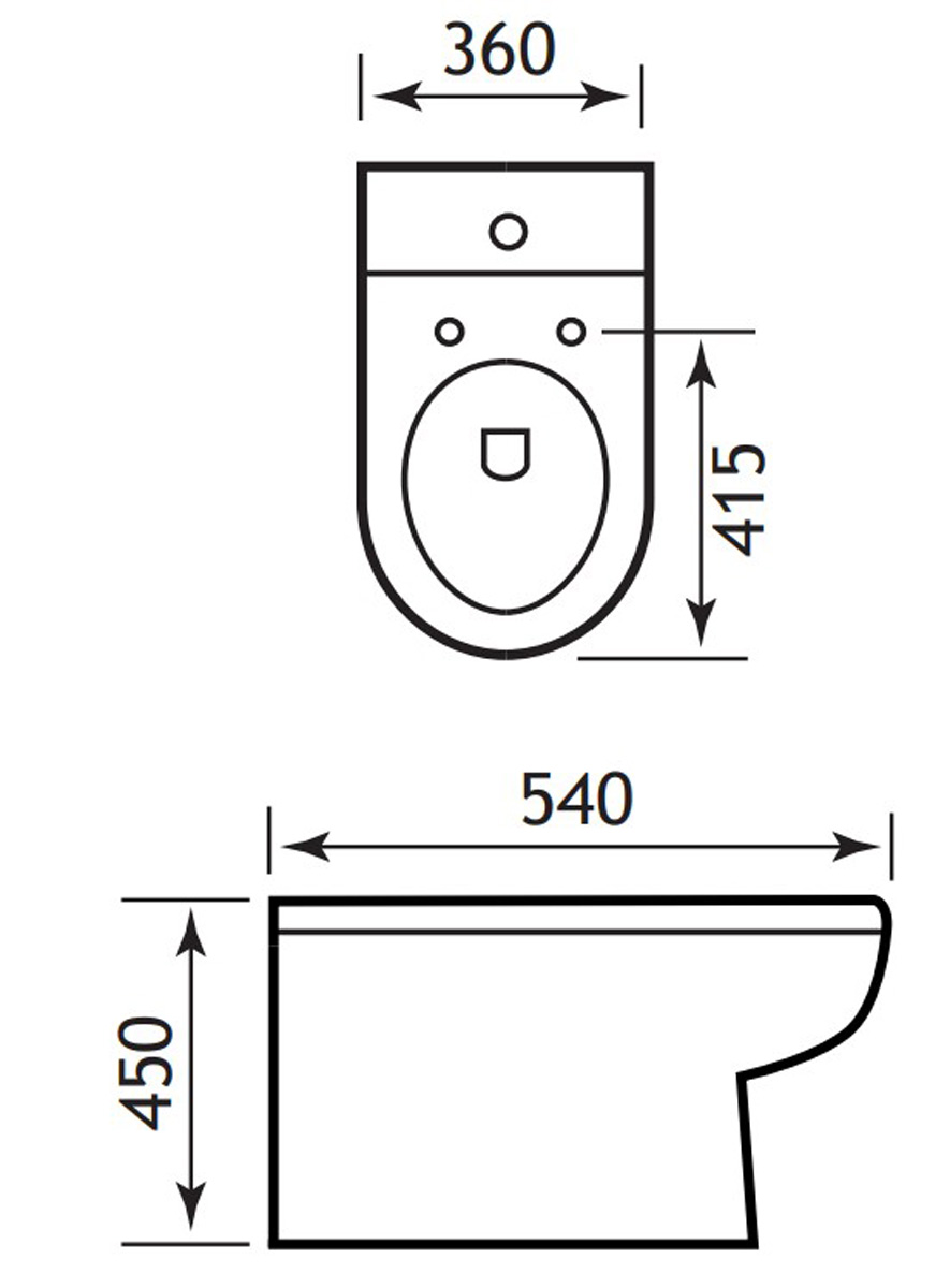 Eastbrook Dura Comfort staande randloze toiletpot wit glans