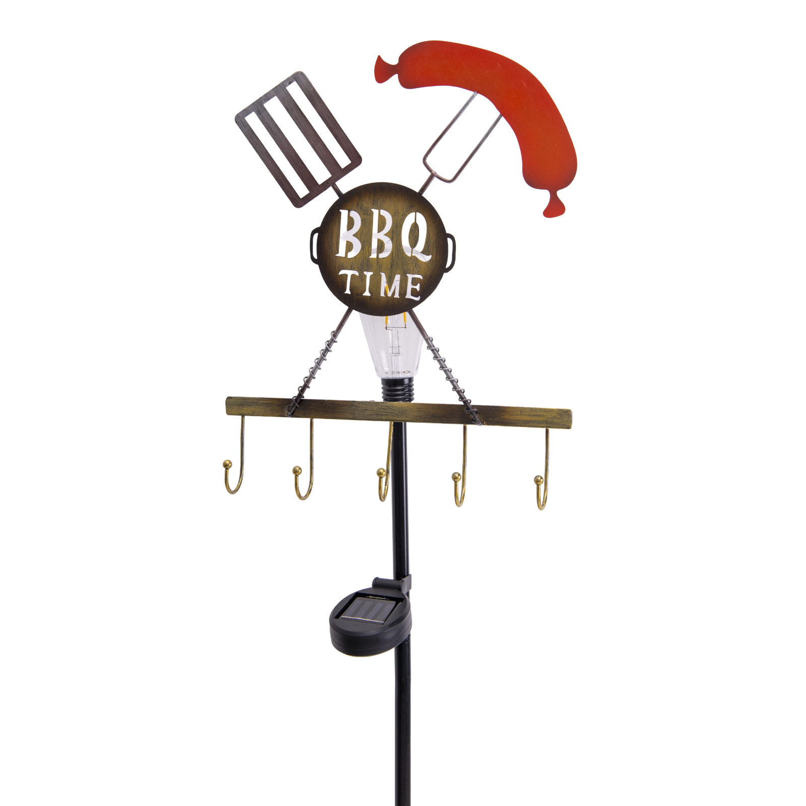LED-Solar-Erdspieß - rost - BBQ-Motiv - 130 cm
