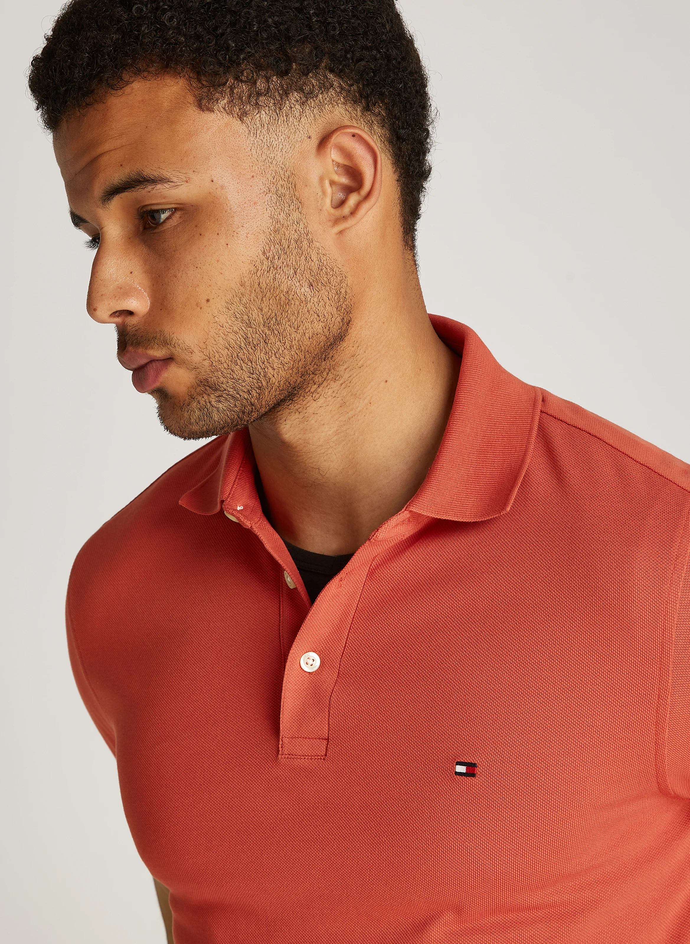 Polo slim-fit en coton bio | Rouge