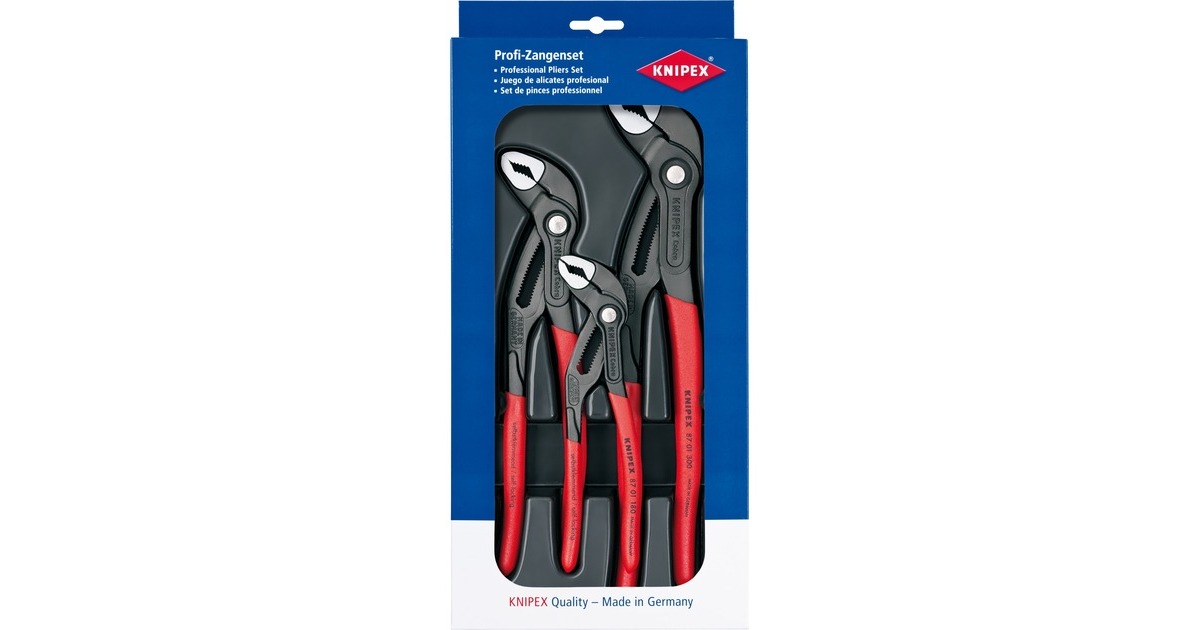 KNIPEXCobra-set 00 20 09 V02 tangenset  (Rood, 3-Delig)