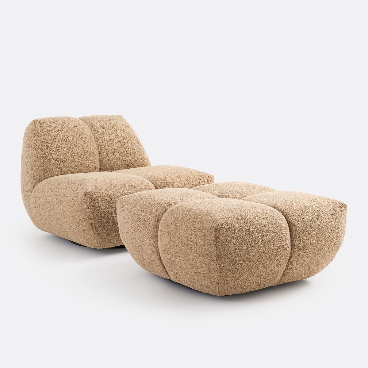 LA REDOUTE INTERIEURS<br>Puf, tecido atoalhado grosso, L83 cm, Nuria