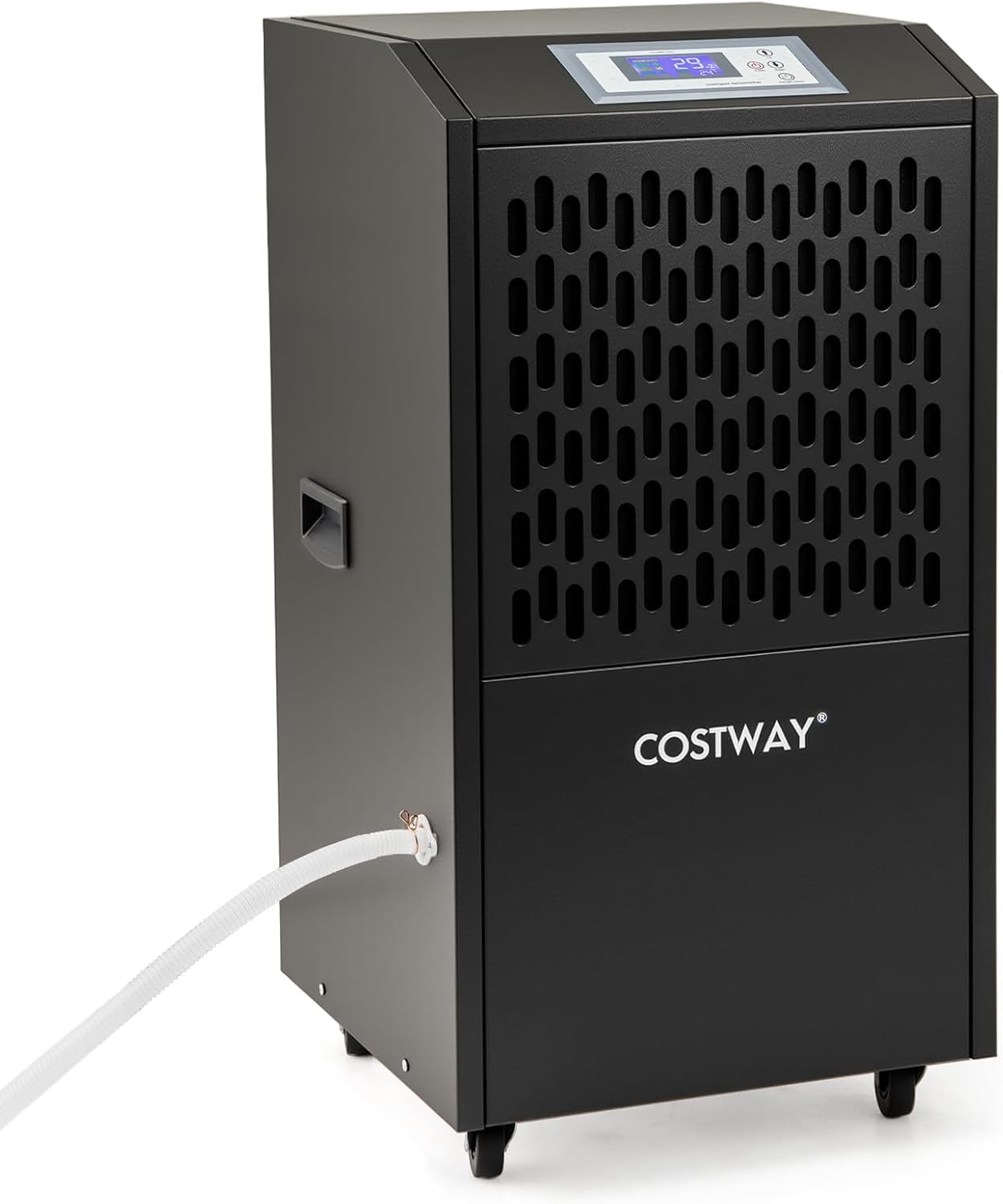 COSTWAY 118 L/Tag Bautrockner, Luftentfeuchter kommerziell mit Ablaufschlauch, 24H Timer und 4 Rädern, Entfeuchtungsgerät Industrie Trocknungsgerät für Keller, Lager, Baustelle & Räume bis zu 790 m²