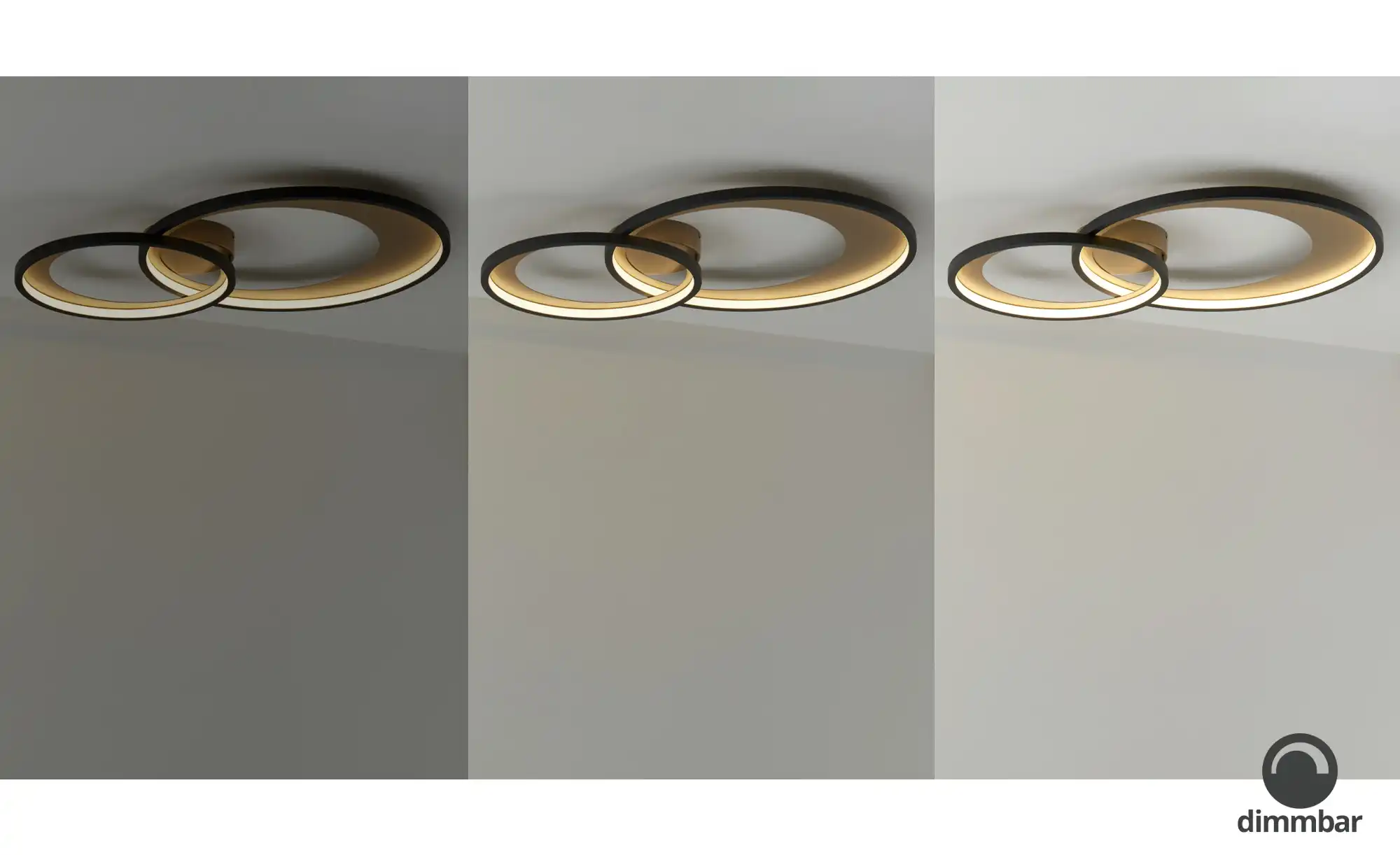Trio LED-Deckenleuchte, schwarz/ gold ´groß´