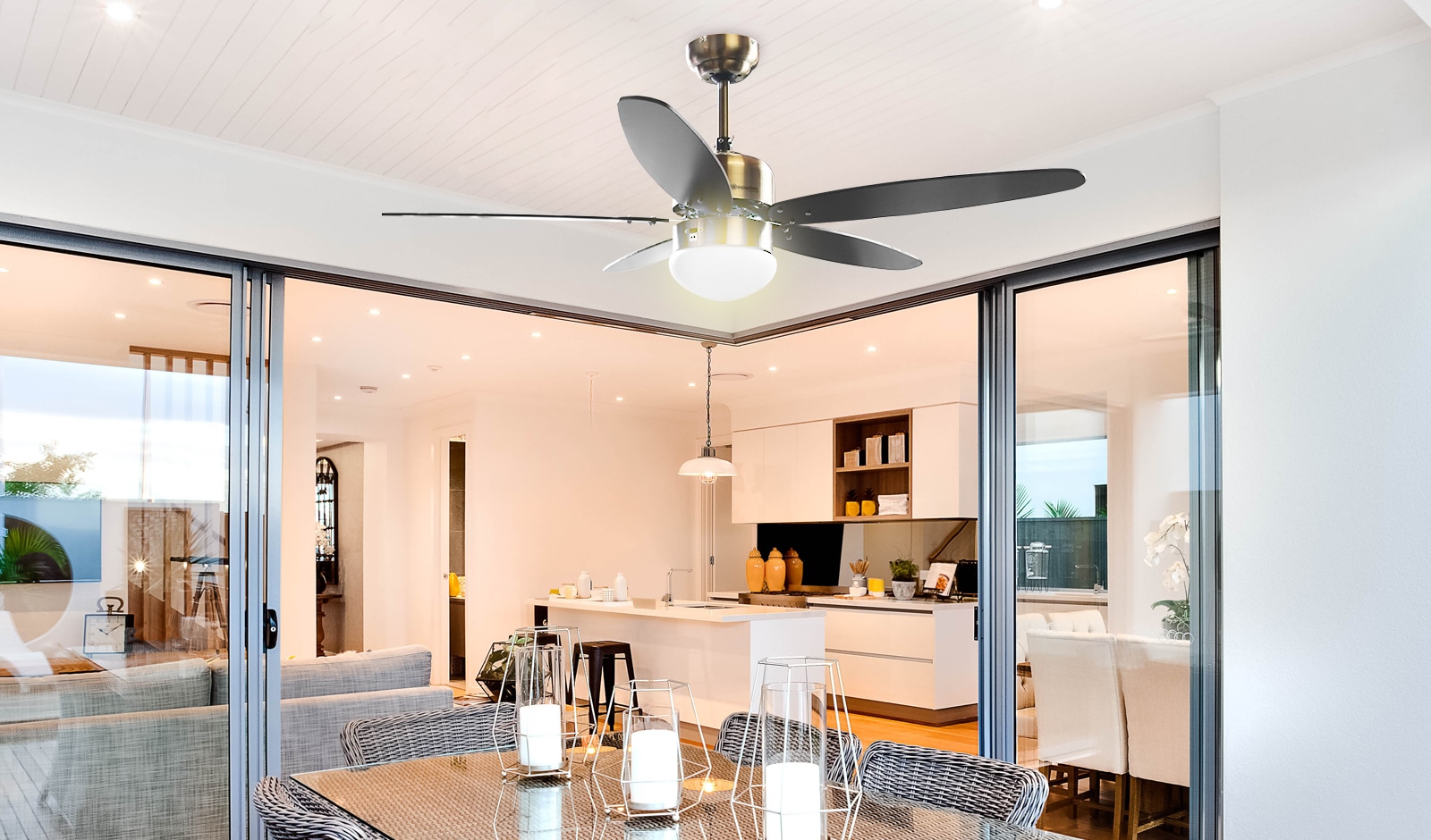 Sonnenkönig Deckenventilator »Catania, Leistung 70W, laufruhig, Fernbedienung, Lampe« 3 Ventilationsstufen, 5 Blätter