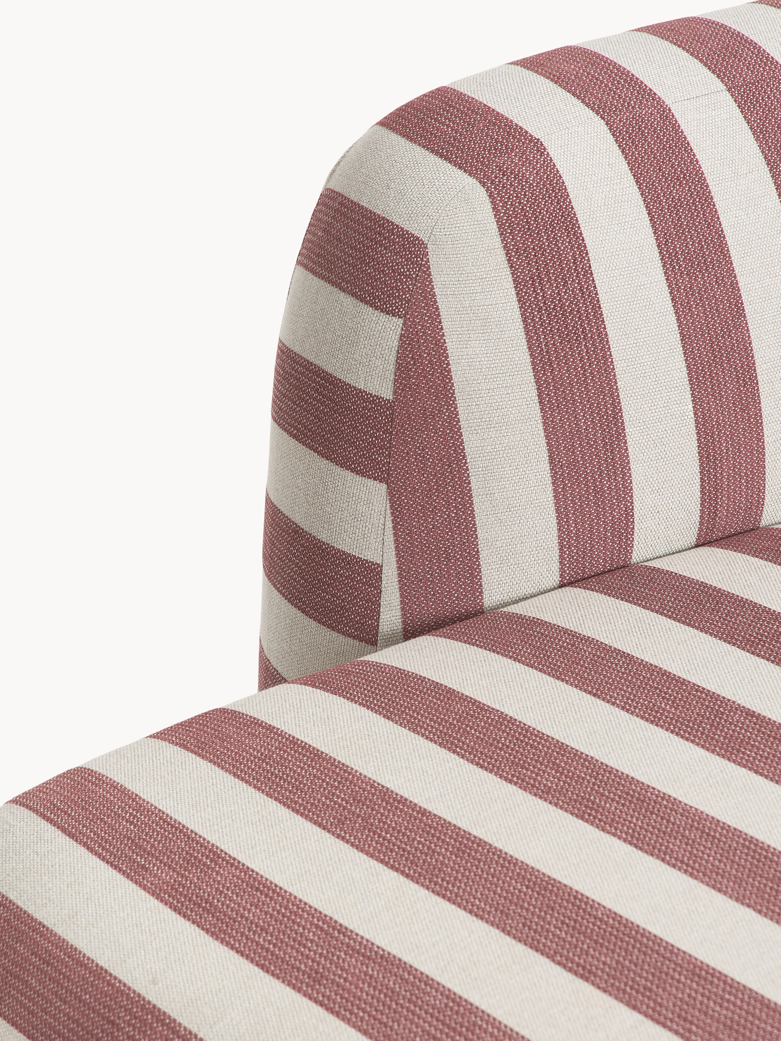 Gestreepte XL modulaire hoekbank Wolke met chaise longue