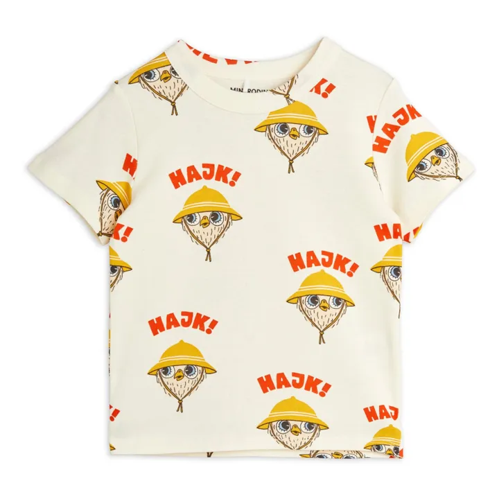 Mini Rodini T-Shirt Chouette Coton Bio | Ecru