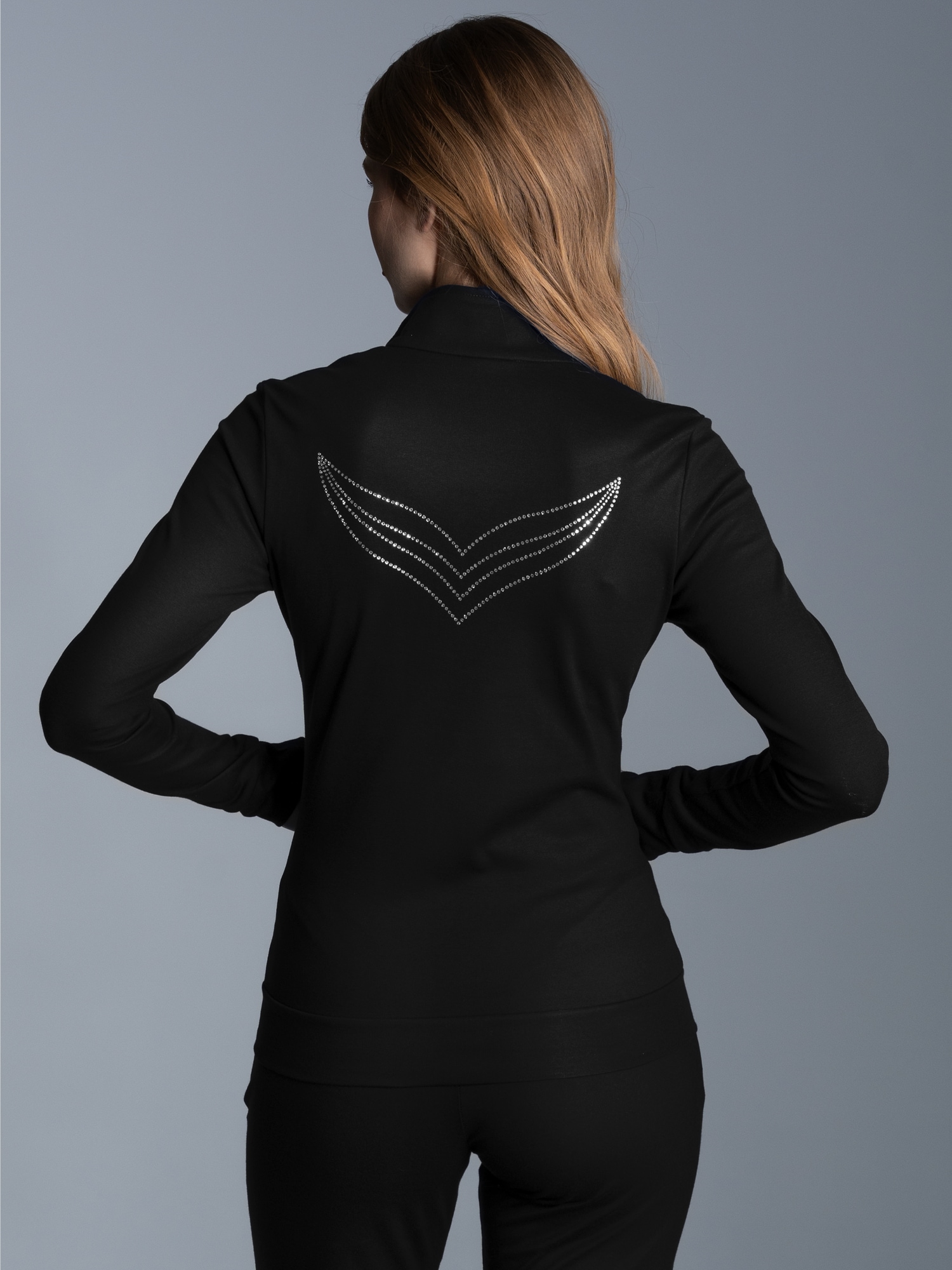 Jacke mit Kristallsteinen Schwarz