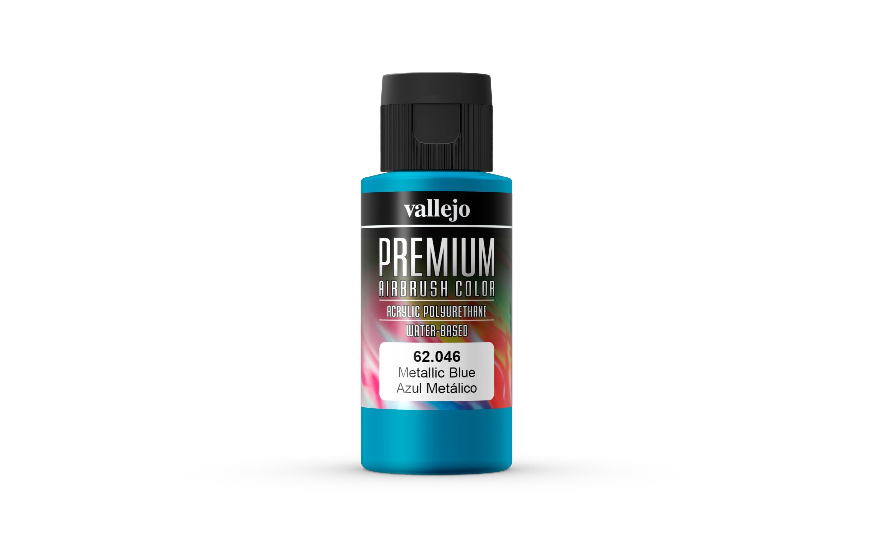 Airbrushfarbe Premium, Metallic, Blau, 60 mlPremium Airbrush Farbe zum Lackieren von Lexan, Polycarbonat, Glasfaser, Metall und Polyethylene